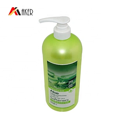 Hot selling large volume green round 1000 ml PET plastic shampoo bottle with lotion pump