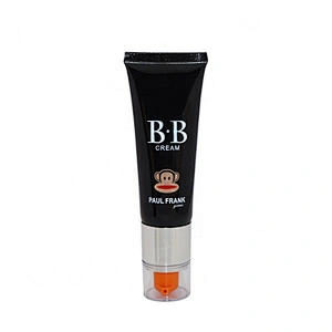 wholesale 50ml black color round cosmetic packaging nude BB cream squeeze tube with airless pump