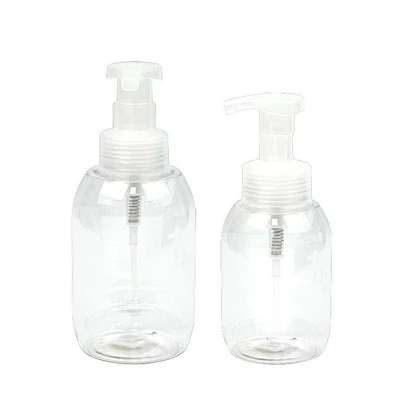 in stock white transparent foam bottle clear shampoo shower gel pet bottle