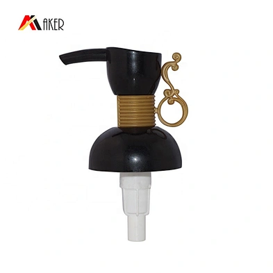 New design 24/410 black clip lock lotion pump with yellow clip for cosmetic lotion bottle