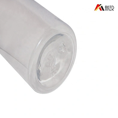 Wholesale empty clear round shape 250ml PET plastic trigger spray detergent bottle with black mini trigger sprayer