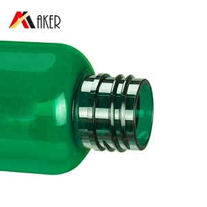 China supplier luxury semi-transparent green boston round 100ml PET skin care cosmetic plastic spray bottle with mist sprayer