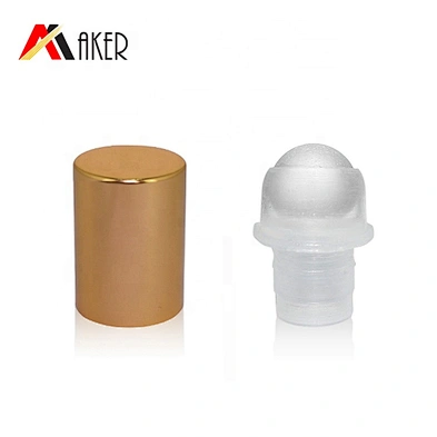 Aluminum Covered Bottle Cap Roll on Bottle Cover Gold with Plastic Roller Ball High Quality 16mm Screw Cap