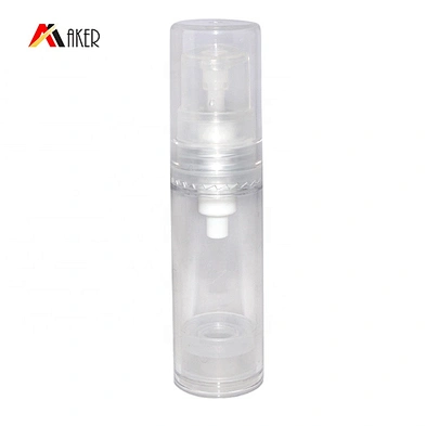 Wholesale empty small clear 5ml ABS plastic cosmetic airless pump bottle with cover