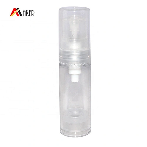 Wholesale empty small clear 5ml ABS plastic cosmetic airless pump bottle with cover
