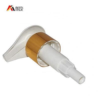 Factory supply gold aluminum covered plastic lotion pump 24/410 for cosmetic bottles