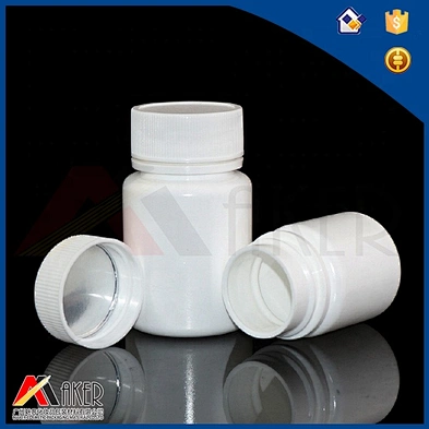 Factory supply 50ml white HDPE plastic medicine bottle packaging with white screw cap and aluminium foil seal liner