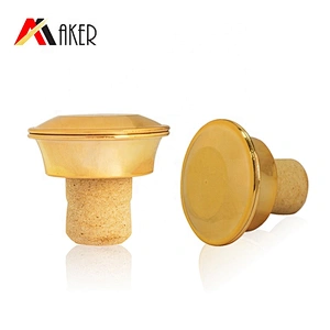 New arrival round shape 700ml clear empty glass liquor bottle with electroplating gold stopper