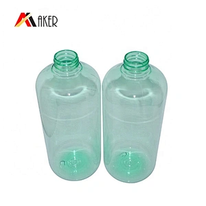 China Manufacturer 1 Liter Clear Boston round Plastic PET Shampoo Lotion Bottle with Lotion Pump