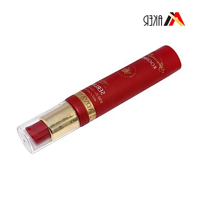 Empty 30ml 50ml Luxury Red Color Round hand Cream plastic squeeze tubes for cosmetics with pump