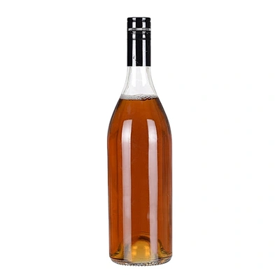 New item empty round 750ml clear vodka whisky brandy glass liquor bottle with aluminum cap