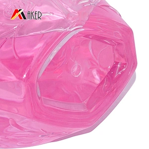 Unique shape empty 500ml clear pet plastic shower gel bottle with pump dispenser