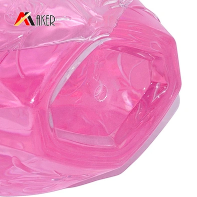 Unique shape empty 500ml clear pet plastic shower gel bottle with pump dispenser