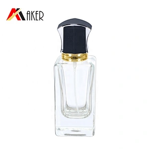 China wholesale 50ml clear square crystal glass perfume empty perfume glass spray bottle
