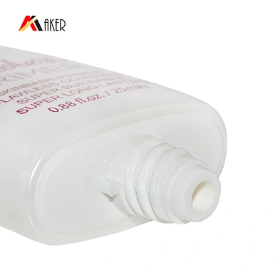 Custom 40ml Pearl White Effect Super Flat Full Plastic Empty Hand Cream Lotion Cosmetic Packaging Tubes with Screw Cap