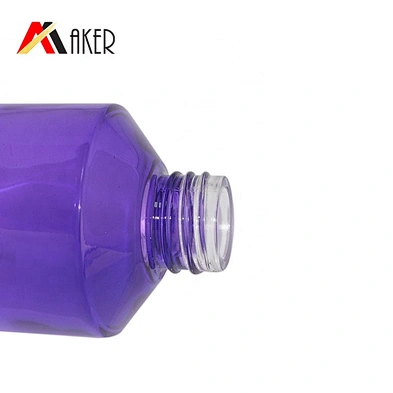 Hot sale custom 200ml painting purple glass toner bottle glass lotion bottle with gold aluminum mist sprayer or cream pump