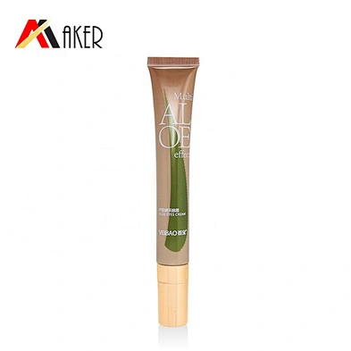 New design 25g LDPE plastic cosmetic eye cream massage applicator tube packaging with electroplated gold screw cap