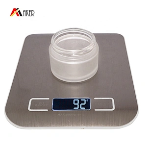 Luxury 30ml round frosted glass cream jar with aluminum lid