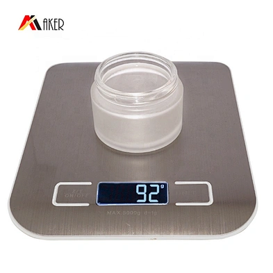 Luxury 30ml round frosted glass cream jar with aluminum lid