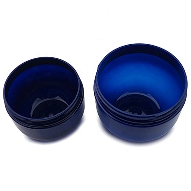 Best Price round blue 300ml 500ml cosmetic plastic jar pet shampoo jar with screw cap/lid