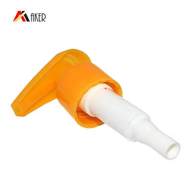 High Quality liquid Soap non-spill 28/410 shampoo lotion Pump with orange color