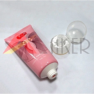 Eco-friendly 180ml pink empty plastic cosmetic tube packaging with screw lid