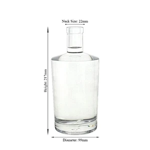 Wholesale Custom Logo Luxury Lable Transparent 750 ml Empty Wine Glass Bottles with Cork