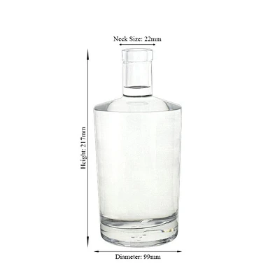 Wholesale Custom Logo Luxury Lable Transparent 750 ml Empty Wine Glass Bottles with Cork
