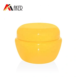 Empty 30g Yellow PP Empty Bottle Plastic Face Cream Serum Jar with plastic screw lid and clear inner cap