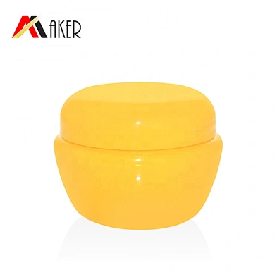 Empty 30g Yellow PP Empty Bottle Plastic Face Cream Serum Jar with plastic screw lid and clear inner cap