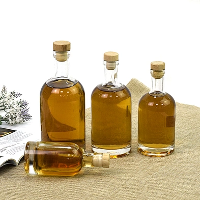 transparent 150ml 350ml 500ml 700ml glass wine bottle with cork tequila whisky liquor bottle whiskey vodka brandy bottle