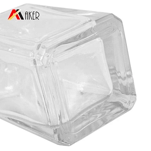 High quality empty 50ml clear square fragrance perfume reed diffuser glass bottle with screw cap