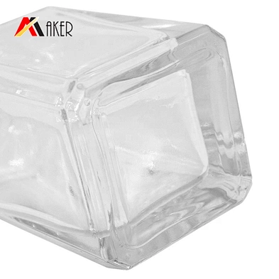 High quality empty 50ml clear square fragrance perfume reed diffuser glass bottle with screw cap