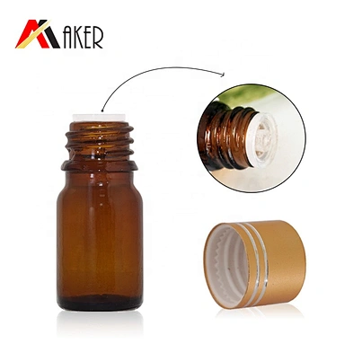 China supplier 5ml amber mini vial small glass container essential oil bottle