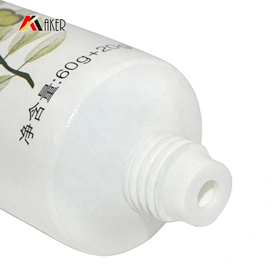 Wholesale round 100ml plastic white cosmetic hand cream laminate packaging tube with double wall screw cap