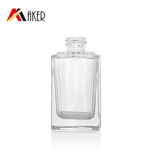 Factory supply 30ml empty square cosmetic glass lotion bottle glass foundation bottle with cream pump and screw lid