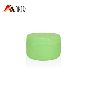 Factory wholesale 20g green PP plastic cosmetic face cream jar packaging with plastic screw lid and clear inner cap