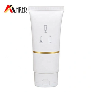 Wholesale empty 50ml white oval LDPE plastic cosmetic hand cream tube packaging with plastic flip top cap