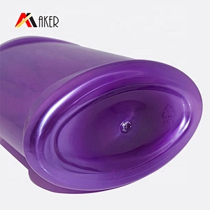 Factory price unique round purple empty 500ml PET plastic body lotion shampoo bottle for skin care with lotion pump