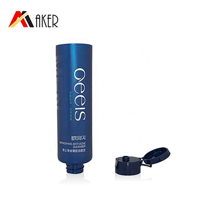 Wholesale 150ml matte round LDPE plastic cosmetic face wash tube packaging with flip top cap