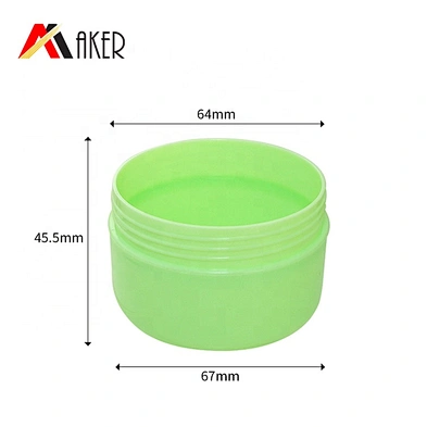 New arrival factory supply wholesale price green 100g pp plastic cream jar with cap