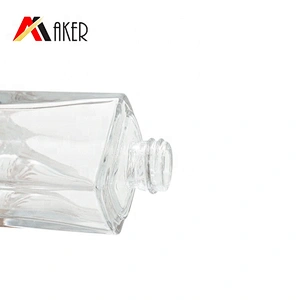 Factory supply 30ml empty square cosmetic glass lotion bottle glass foundation bottle with cream pump and screw lid