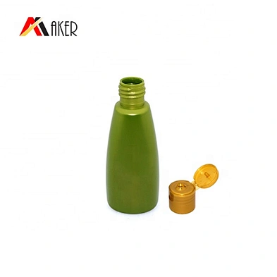 Custom 90ml 400ml 500ml Green Special Shape PE Plastic Mini Shampoo Refillable Bottles Set with Flip Top Cap