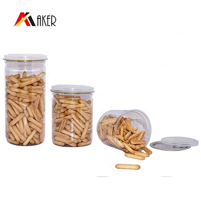 Factory supply wholesale 450ml food grade clear PET plastic cookie jar