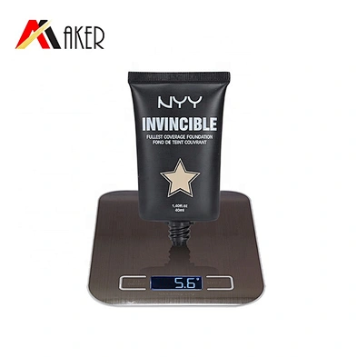 Factory supply 40ml black super oval LDPE plastic cosmetic foundation tube packaging with plastic double wall screw cap