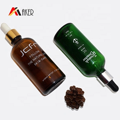 Wholesale 3 oz 100ml amber liquid glass dropper bottle with cap
