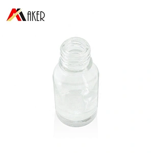 China wholesale round clear cosmetic 15ml essential oil glass bottle packaging