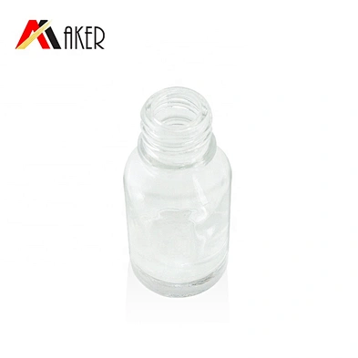 China wholesale round clear cosmetic 15ml essential oil glass bottle packaging