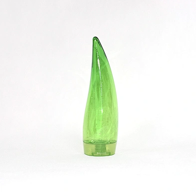Peculiar green horn PET plastic squeeze bottle set with flip top cap