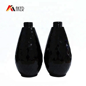Wholesale unique shaped 500ml Black shampoo PET plastic bottle with lotion pump